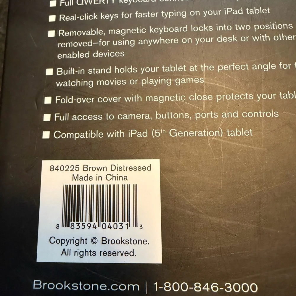 Brookstone Leather Keyboard Pro for iPad - Brown